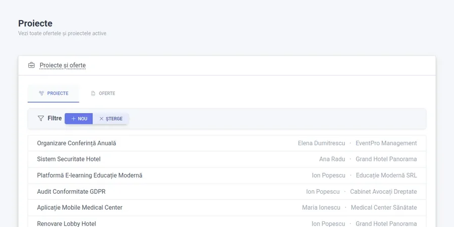 Client portfolio and project overview
