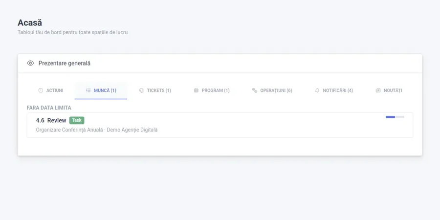 Personal task dashboard