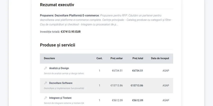 Professional proposal with catalog